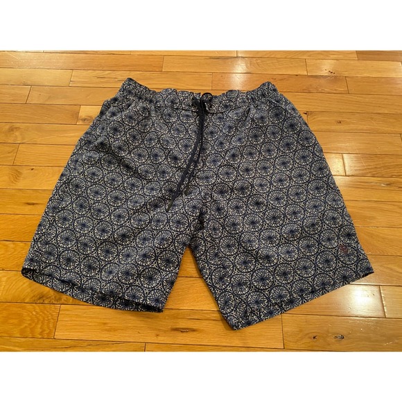 Coolibar Men's Swim Trunks Board Shorts UPF 50+ Sun Protection Blue Pattern L - Picture 1 of 4